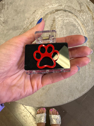 Gameday Paw Print Acrylic Hair Clips