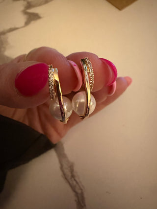 Halo Pearl Wrap Earrings