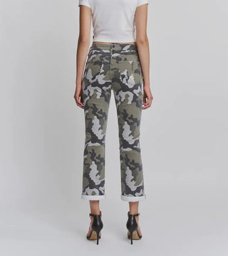 Mica High Rise Straight Crop Camo Print Jean