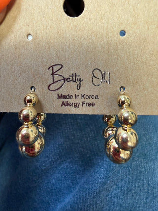 Gold Beaded Hoop