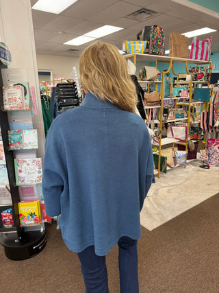 Steller Blue Heavenly-luxe Zip Cardigan With Pockets