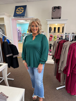 Dear Scarlett Green Smocked Lizzy Curvy
