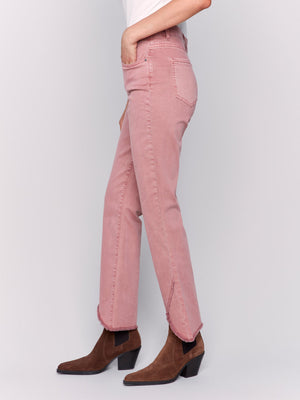 Charlie B Front Tulip Hem Pant Woodrose