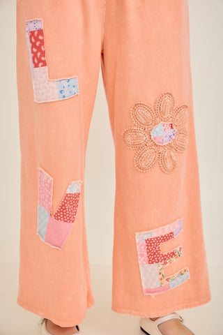 Love Mineral Wash Patch Pants