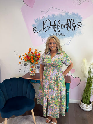 Secret Garden Zip Midi Dress