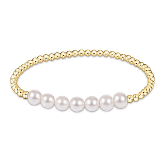 Enewton Classic Gold Beaded Bliss 3mm Bead Bracelet 6MM Pearl