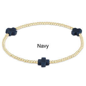 Enewton Signature Cross Gold Pattern 2MM Bead Bracelet