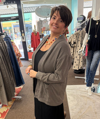 Dear Scarlett Charcoal Ember Cardigan