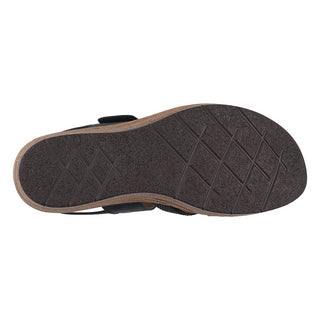 Lux Black Embellished Velcro Wedge Sandals