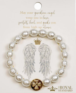 Guardian Angel Bracelet white/Gold 7"