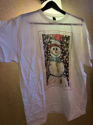 Peace/Wonder/Magic Snowman Tee