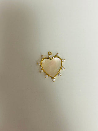 Charm MOP Heart With Stone