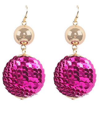 Sequin Disco Ball Dangle Earrings