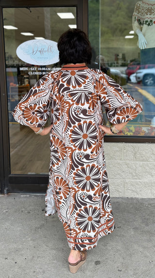 Retro Bloom Maxi Dress