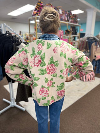 Rose & Denim Cardigan