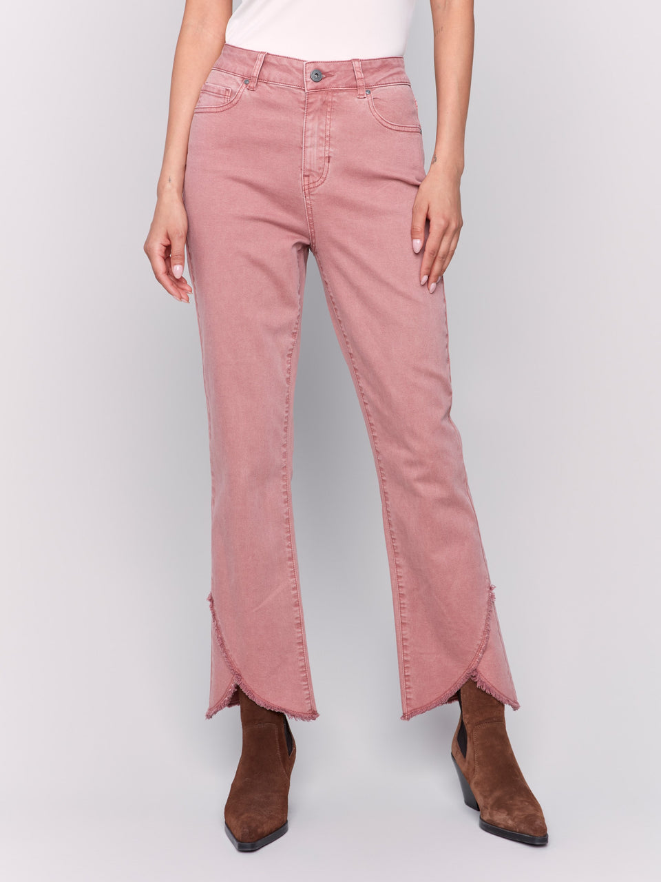 Charlie B Front Tulip Hem Pant Woodrose