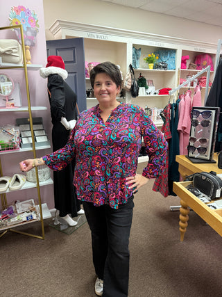 Dear Scarlett Wine Lizzy Top