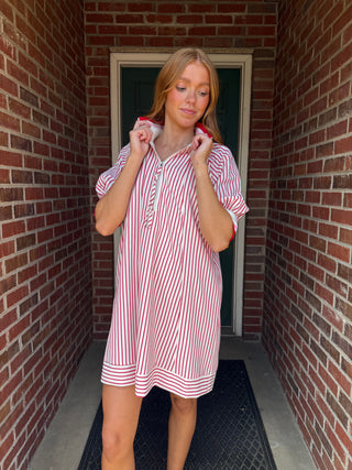 Red Ribbon Stripe Dress