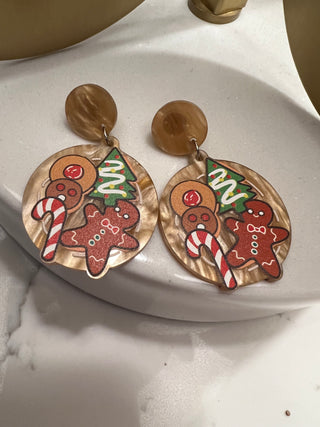 Acrylic Gingerbread & Friends Earrings