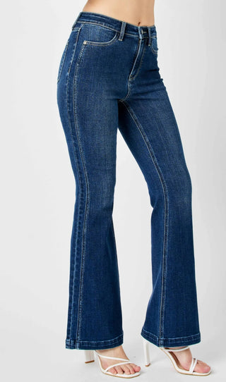 Judy Blue Jeans HW Angled Side Seam Detail Flare