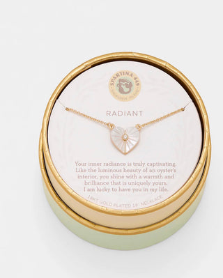 Spartina Necklace 18" Radiant/Mother of Pearl Heart Gold
