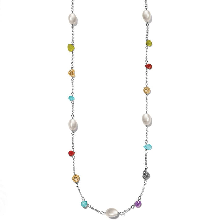 Eye Candy Pearl Long Necklace - Silver-Pearl, OS