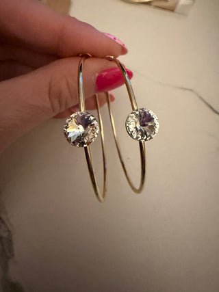 Crystal Orbit Hoop Gold