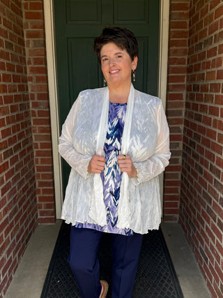 White Mesh Cardigan