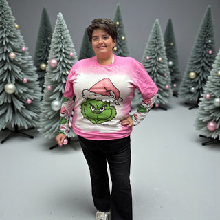 Grinch Pink Hat Tee