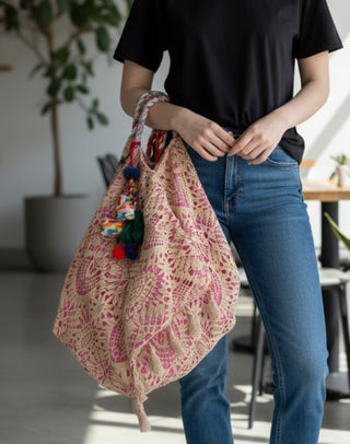 Beige Knot Chronicles Hobo Bag
