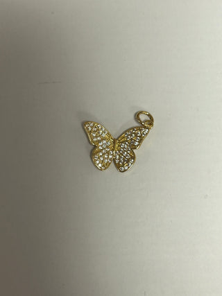 Charm Gold Pave Butterfly