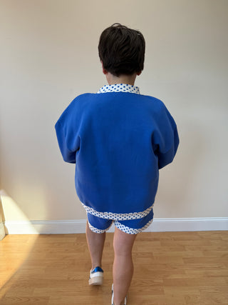 Royal Blue Polka Dot Short Set