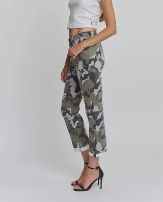 Mica High Rise Straight Crop Camo Print Jean