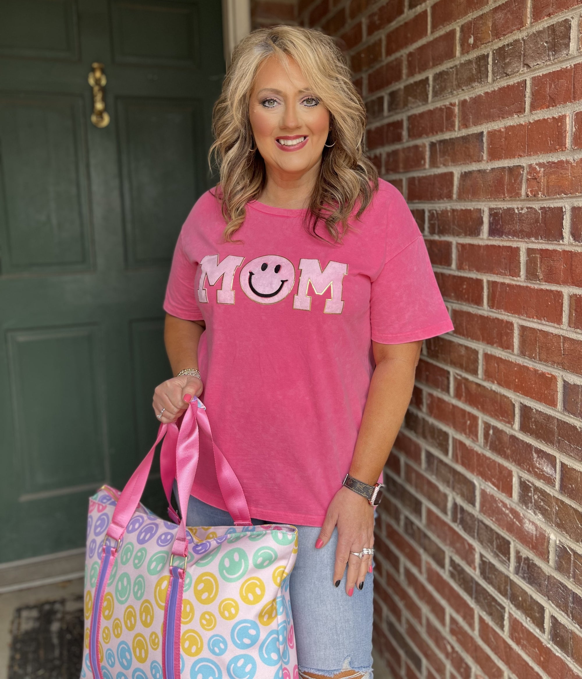 Mineral Wash Mom Patch Top