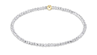 Enewton Bright Silver Faceted Hematite 2MM Bead Bracelet