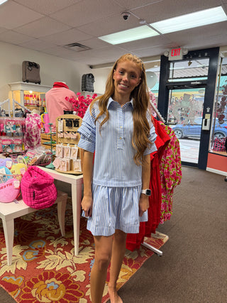 Charley Light Blue Stripe Dress