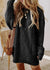 Cozy Cable Knit Sweater Dress Black