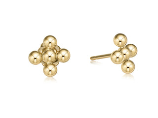 Enewton Classic Beaded Signature Cross Stud 3MM Bead Gold