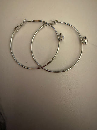 Crystal Orbit Hoop Silver