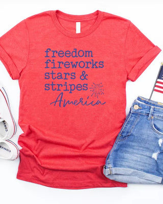 Freedom Fireworks Stars & Stripes America Tee