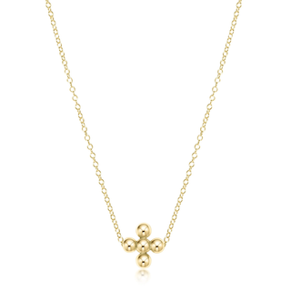 Enewton 16" Necklace Gold - Classic Beaded Signature Cross Gold 3mm