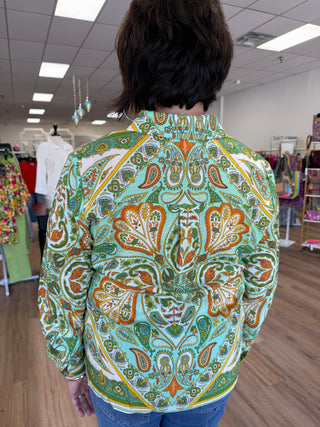 Olive Grove Paisley Top