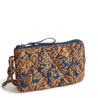 Vera Bradley Zip Wristlet Lotus Montage Roasted Pecan