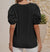 All the Love Pearl Beaded Puff Top - Black