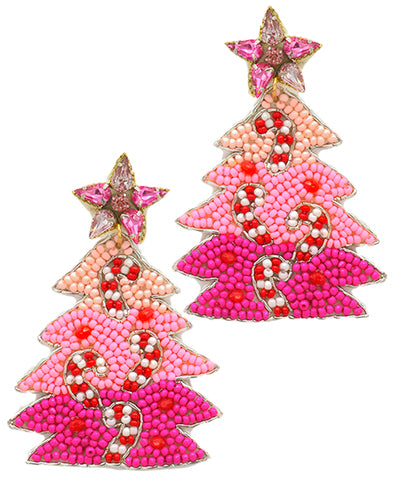 Christmas Tree & Candy Cane Earrings
