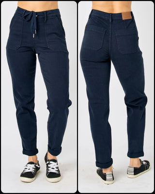 Judy Blue HW Cuffed Jogger Navy