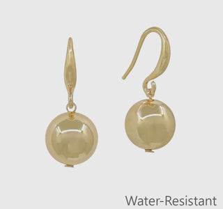 Gold Fishhook with 14mm Gold Beaded 1" Earring