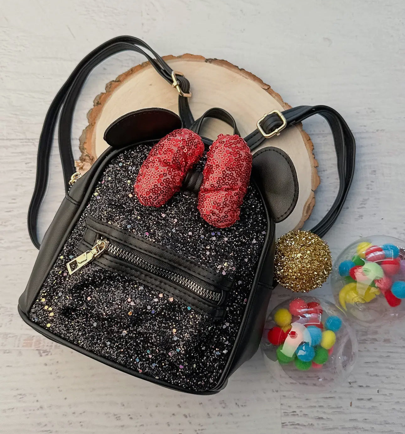 Sparkly Mouse Ears Backpack Purse