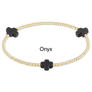 Enewton Signature Cross Gold Pattern 2MM Bead Bracelet