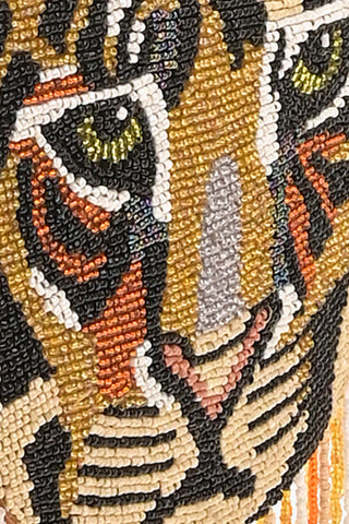 Tiger Beaded Crossbody Bag